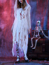 Women's Dresses Halloween Bloody Horror Ghost Bride Cosplay Party Costume With Headgear - Maxi Dresses - INS | Online Fashion Free Shipping Clothing, Dresses, Tops, Shoes - 20/08/2021 - 40-50 - Category_Maxi Dresses