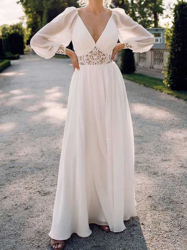 Women's Dresses Slim Bare Back Hollow V-Neck Dress Long Dress - Maxi Dresses - INS | Online Fashion Free Shipping Clothing, Dresses, Tops, Shoes - 26/08/2021 - 40-50 - Category_Maxi Dresses