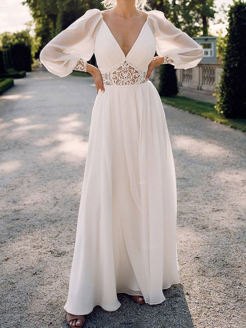 Women's Dresses Slim Bare Back Hollow V-Neck Dress Long Dress - Maxi Dresses - INS | Online Fashion Free Shipping Clothing, Dresses, Tops, Shoes - 26/08/2021 - 40-50 - Category_Maxi Dresses