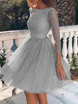Women's Dresses Sparkling Long Sleeve Mini Dress - Mini Dresses - INS | Online Fashion Free Shipping Clothing, Dresses, Tops, Shoes - 19/11/2021 - 20-30 - color-champagne