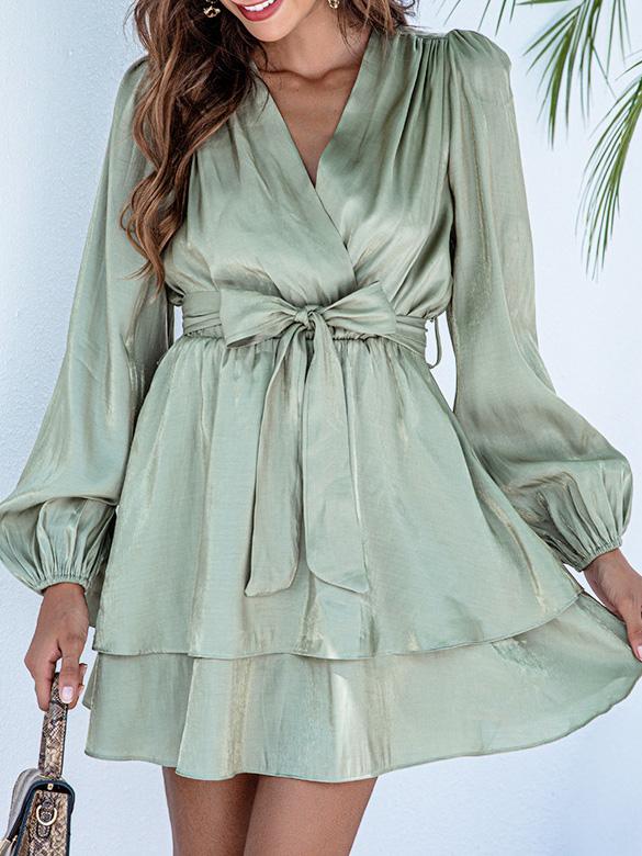 Women's Dresses Sweet Ruffled Temperament Long Sleeve Dress - Mini Dresses - INS | Online Fashion Free Shipping Clothing, Dresses, Tops, Shoes - 20/08/2021 - 40-50 - Category_Mini Dresses