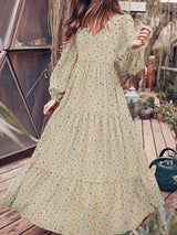 Women's Dresses Temperament Chiffon V-Neck Long Sleeve Dress - Maxi Dresses - INS | Online Fashion Free Shipping Clothing, Dresses, Tops, Shoes - 21/08/2021 - 30-40 - Category_Maxi Dresses