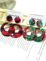 Women's Earrings Fashion Christmas Geometric Round Plaid Earrings - Earrings - INS | Online Fashion Free Shipping Clothing, Dresses, Tops, Shoes - 16/11/2021 - Accs & Jewelry - color-blue