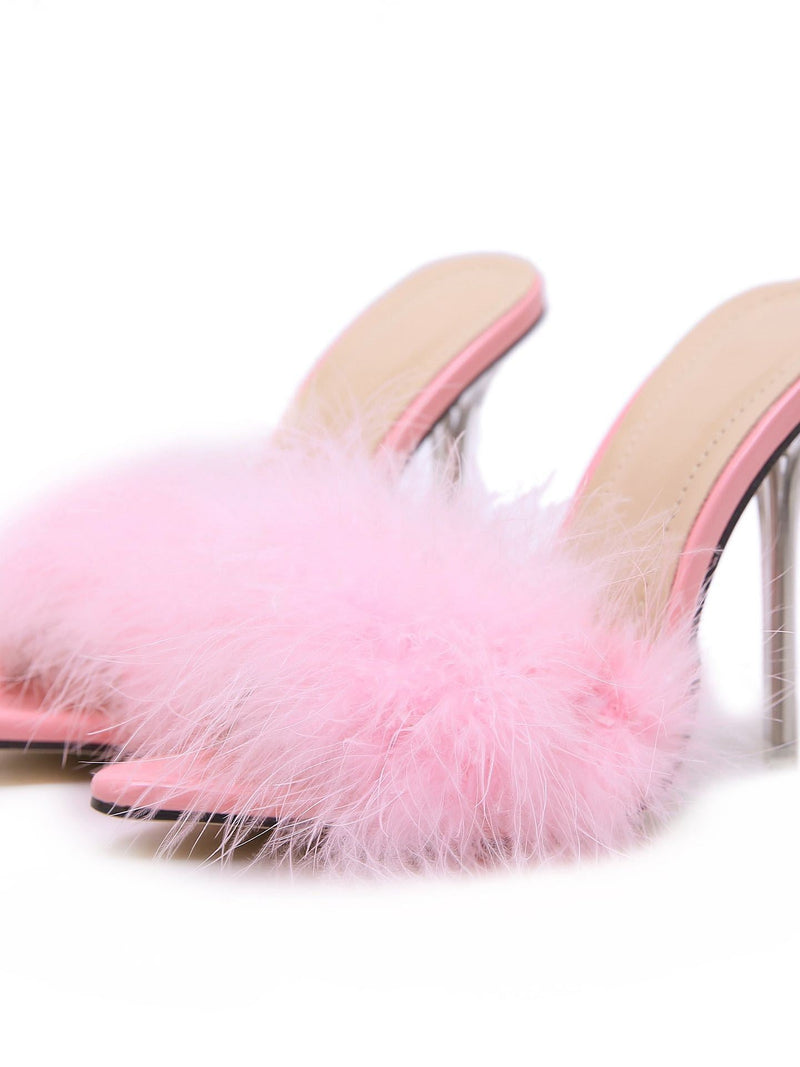 Women's Fabulicious Poise 501f Marabou Slide Shoe - Shoes - INS | Online Fashion Free Shipping Clothing, Dresses, Tops, Shoes - 03/01/2021 - Beige - Black