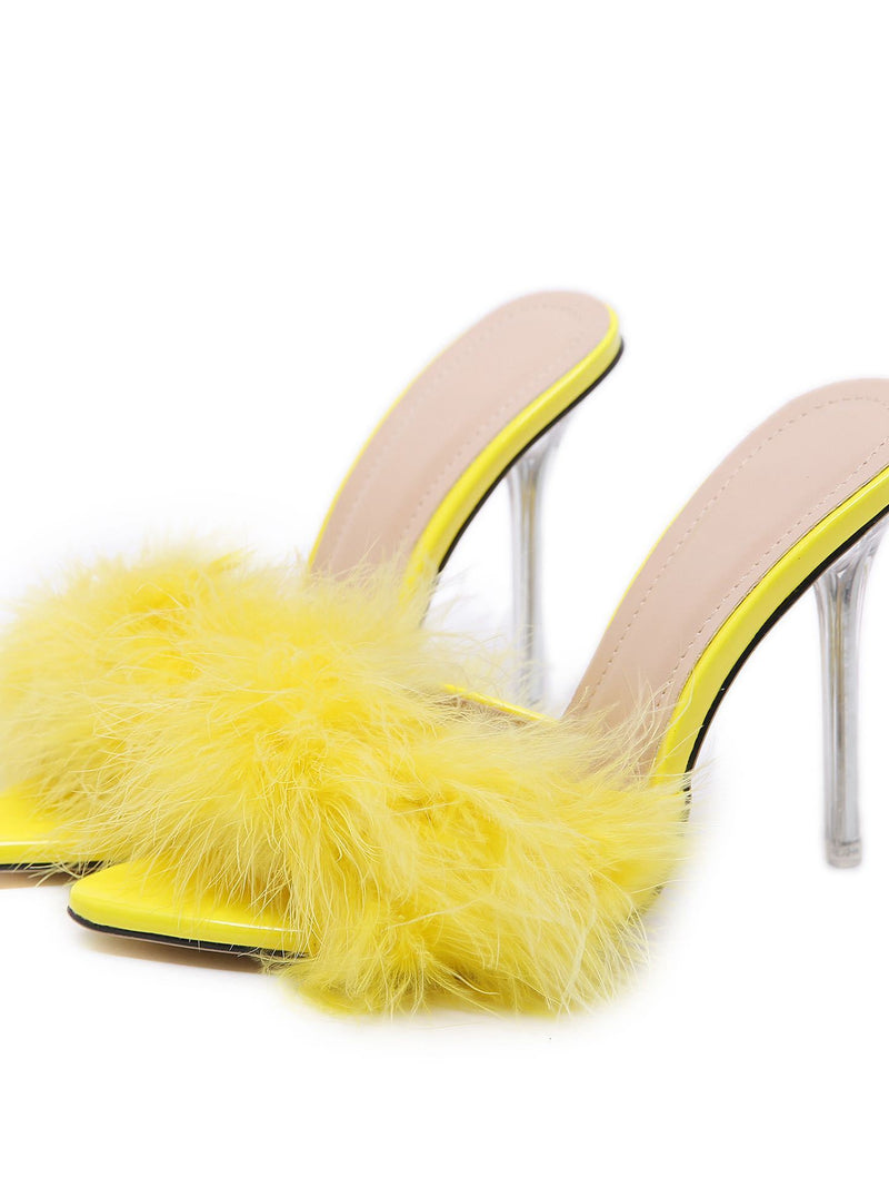 Women's Fabulicious Poise 501f Marabou Slide Shoe - Shoes - INS | Online Fashion Free Shipping Clothing, Dresses, Tops, Shoes - 03/01/2021 - Beige - Black