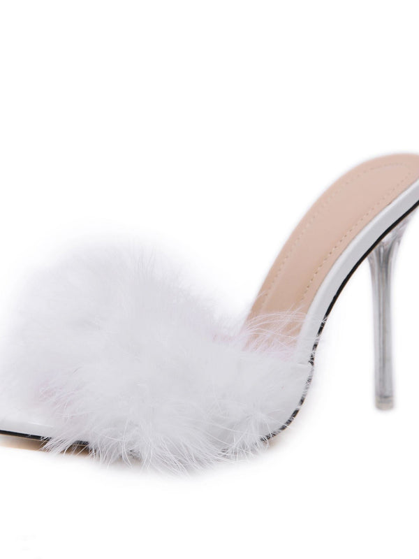 Women's Fabulicious Poise 501f Marabou Slide Shoe - Shoes - INS | Online Fashion Free Shipping Clothing, Dresses, Tops, Shoes - 03/01/2021 - Beige - Black