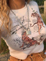 Women's fashion tiger printed top - INS | Online Fashion Free Shipping Clothing, Dresses, Tops, Shoes