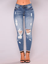 Women's High-Rise Skinny Ripped Jeans - Jeans - INS | Online Fashion Free Shipping Clothing, Dresses, Tops, Shoes - 15/03/2021 - 2XL - Blue