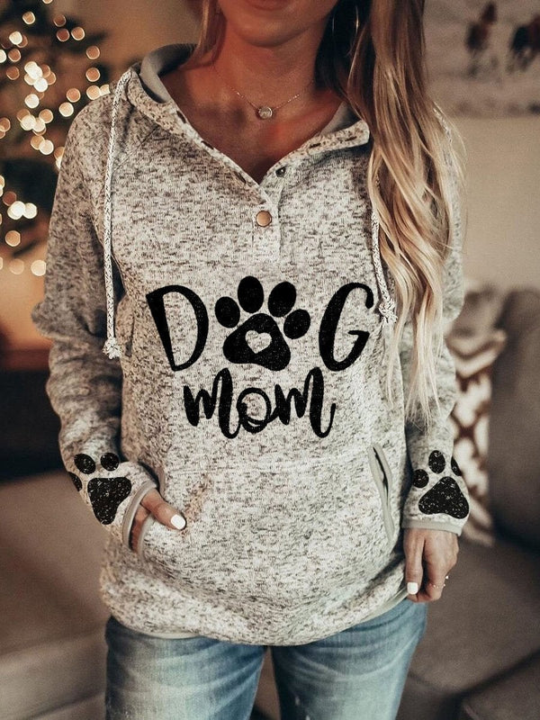 Women's Hoodies Animal Paw Print Pullover Button Hoodie - Hoodies - INS | Online Fashion Free Shipping Clothing, Dresses, Tops, Shoes - 19/08/2021 - 20-30 - Category_Hoodies