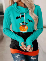 Women's Hoodies Bat Pumpkin High Neck Casual Long Sleeve Hoodie - Hoodies - INS | Online Fashion Free Shipping Clothing, Dresses, Tops, Shoes - 10-20 - 19/08/2021 - Category_Hoodies