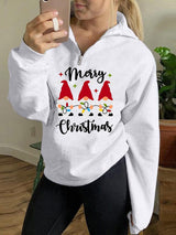 Women's Hoodies Christmas Print Zip Long Sleeve Hoodie - Hoodies - INS | Online Fashion Free Shipping Clothing, Dresses, Tops, Shoes - 16/11/2021 - 20-30 - color-black