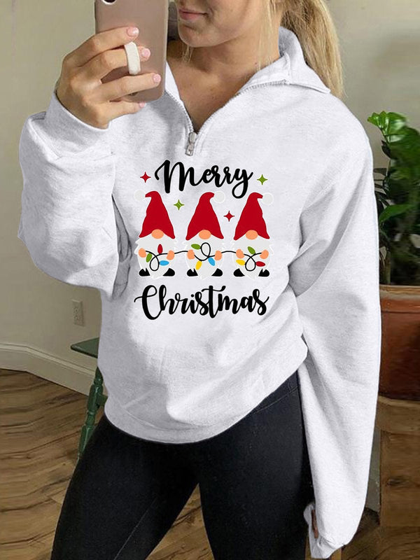 Women's Hoodies Christmas Print Zip Long Sleeve Hoodie - Hoodies - INS | Online Fashion Free Shipping Clothing, Dresses, Tops, Shoes - 16/11/2021 - 20-30 - color-black