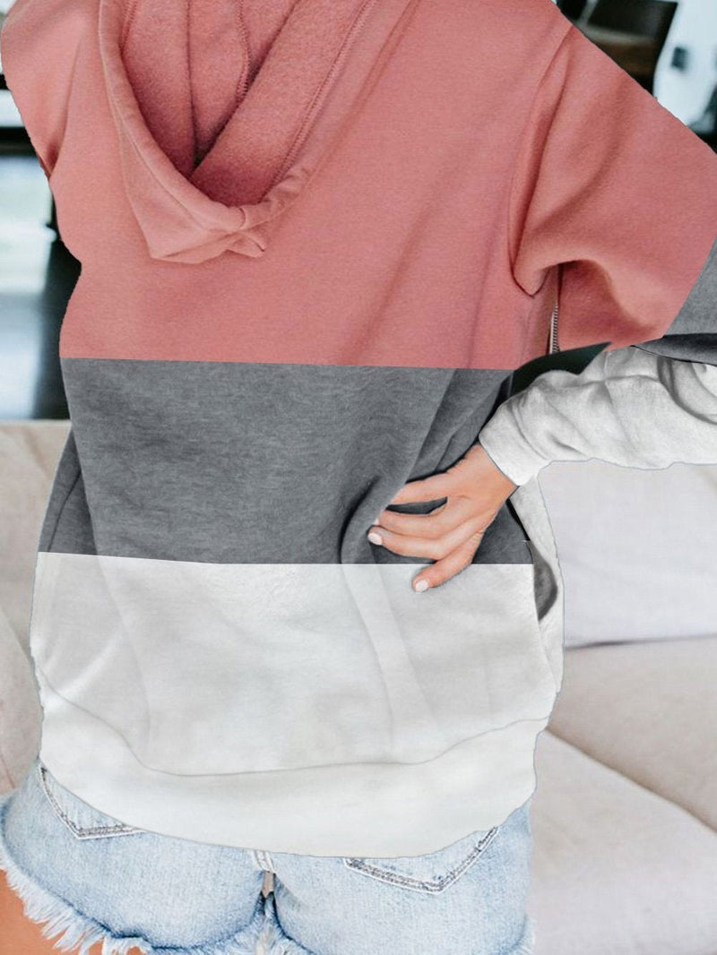 Women's Hoodies Contrasting Zip Pocket Cardigan Hoodie Coats - Hoodies - INS | Online Fashion Free Shipping Clothing, Dresses, Tops, Shoes - 14/09/2021 - 20-30 - Category_Hoodies