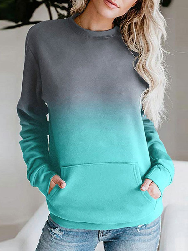 Women's Hoodies Gradient Pocket Long Sleeve Hoodie - Hoodies - INS | Online Fashion Free Shipping Clothing, Dresses, Tops, Shoes - 12/11/2021 - 20-30 - color-gray