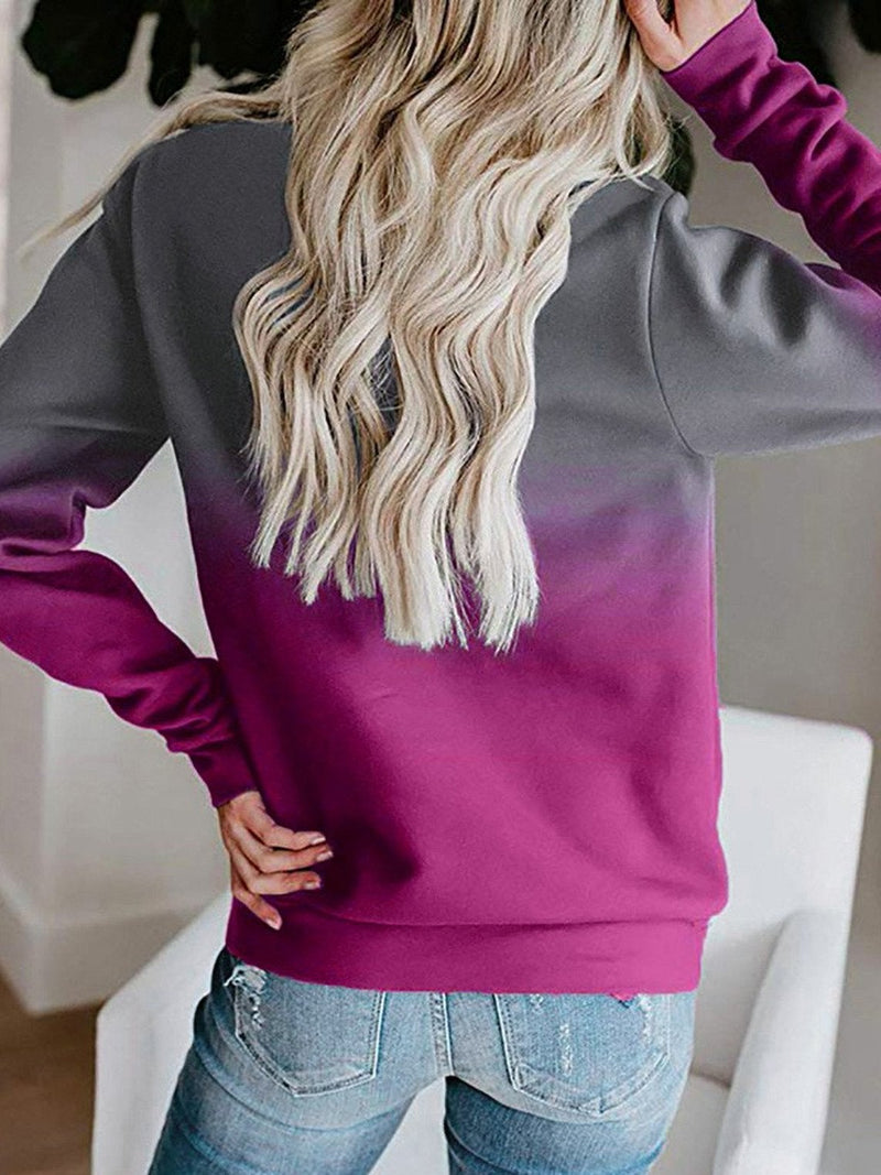 Women's Hoodies Gradient Pocket Long Sleeve Hoodie - Hoodies - INS | Online Fashion Free Shipping Clothing, Dresses, Tops, Shoes - 12/11/2021 - 20-30 - color-gray