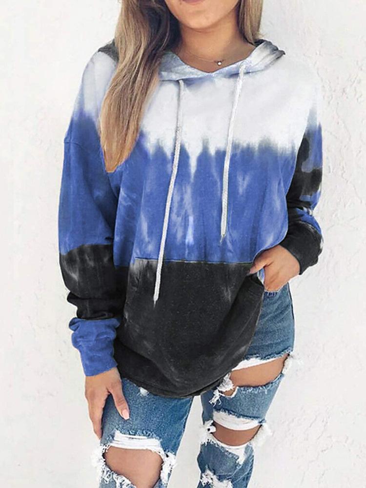 Women's Hoodies Gradient Printed Pocket Long Sleeve Hoodie - Hoodies - INS | Online Fashion Free Shipping Clothing, Dresses, Tops, Shoes - 02/09/2021 - 30-40 - Category_Hoodies