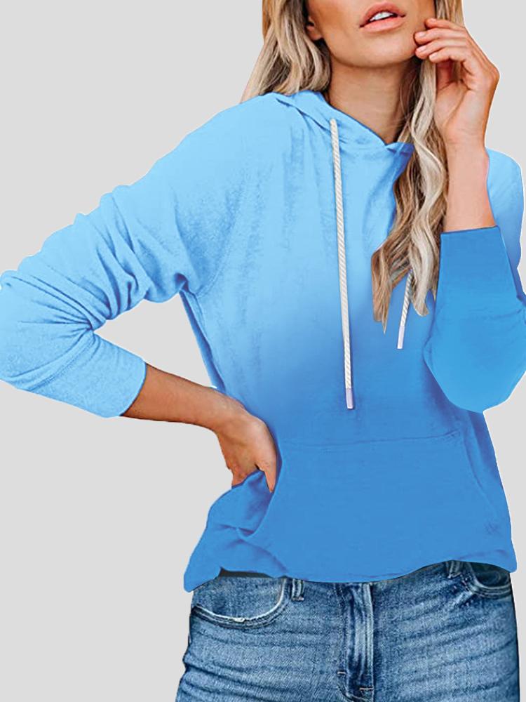 Women's Hoodies Gradient Tie-Dye Pocket Long Sleeve Hoody - Hoodies - INS | Online Fashion Free Shipping Clothing, Dresses, Tops, Shoes - 11/10/2021 - 20-30 - color-blue