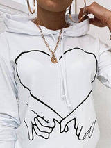 Women's Hoodies Hand-Heart Printed Long Sleeve Hoodie - Hoodies - INS | Online Fashion Free Shipping Clothing, Dresses, Tops, Shoes - 20-30 - 26/08/2021 - Category_Hoodies