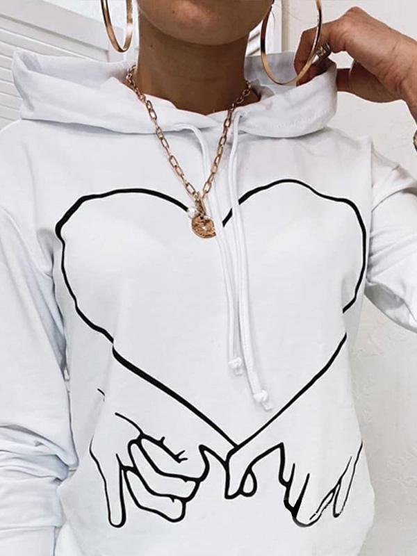 Women's Hoodies Hand-Heart Printed Long Sleeve Hoodie - Hoodies - INS | Online Fashion Free Shipping Clothing, Dresses, Tops, Shoes - 20-30 - 26/08/2021 - Category_Hoodies