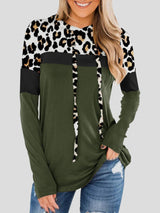 Women's Hoodies Leopard Panel Long Sleeve Hoodie - Hoodies - INS | Online Fashion Free Shipping Clothing, Dresses, Tops, Shoes - 10-20 - 22/09/2021 - color-black