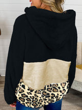 Women's Hoodies Leopard Print Zip Pocket Long Sleeve Hoody - Hoodies - INS | Online Fashion Free Shipping Clothing, Dresses, Tops, Shoes - 08/11/2021 - 30-40 - color-black