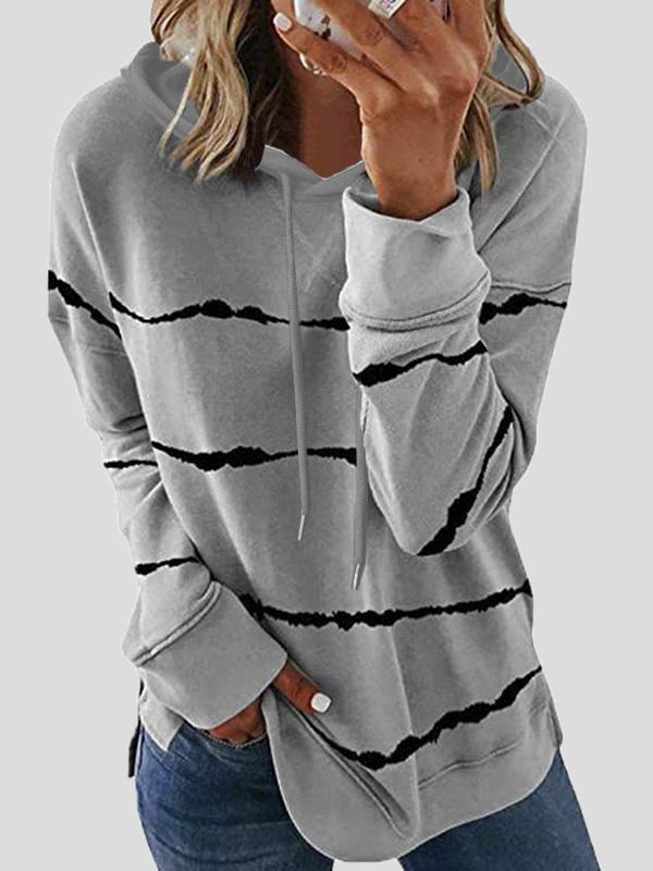 Women's Hoodies Loose Striped Split Long Sleeve Hoodie - Hoodies - INS | Online Fashion Free Shipping Clothing, Dresses, Tops, Shoes - 09/08/2021 - 10-20 - Category_Hoodies