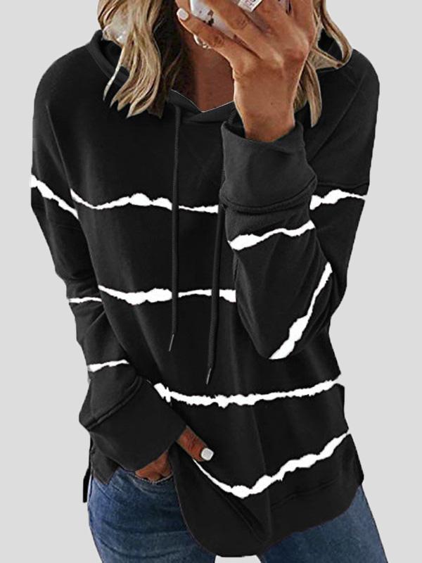 Women's Hoodies Loose Striped Split Long Sleeve Hoodie - Hoodies - INS | Online Fashion Free Shipping Clothing, Dresses, Tops, Shoes - 09/08/2021 - 10-20 - Category_Hoodies