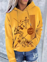 Women's Hoodies Printed Pocket Drawstring Long Sleeve Hoodie - Hoodies - INS | Online Fashion Free Shipping Clothing, Dresses, Tops, Shoes - 18/11/2021 - 20-30 - color-yellow