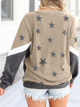 Women's Hoodies Round Neck Long Sleeve Star Print Sweatshirt - Hoodies - INS | Online Fashion Free Shipping Clothing, Dresses, Tops, Shoes - 11/08/2021 - 20-30 - color-blue