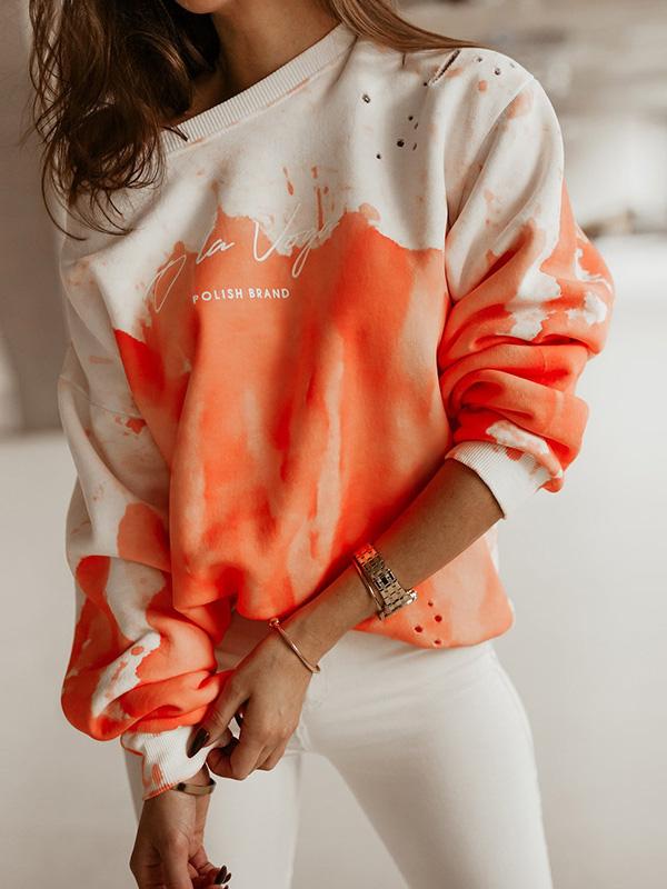 Women's Hoodies Tie-Dye Printed Long Sleeve Round Neck Hoodies - Hoodies - INS | Online Fashion Free Shipping Clothing, Dresses, Tops, Shoes - 11/08/2021 - 20-30 - Category_Hoodies