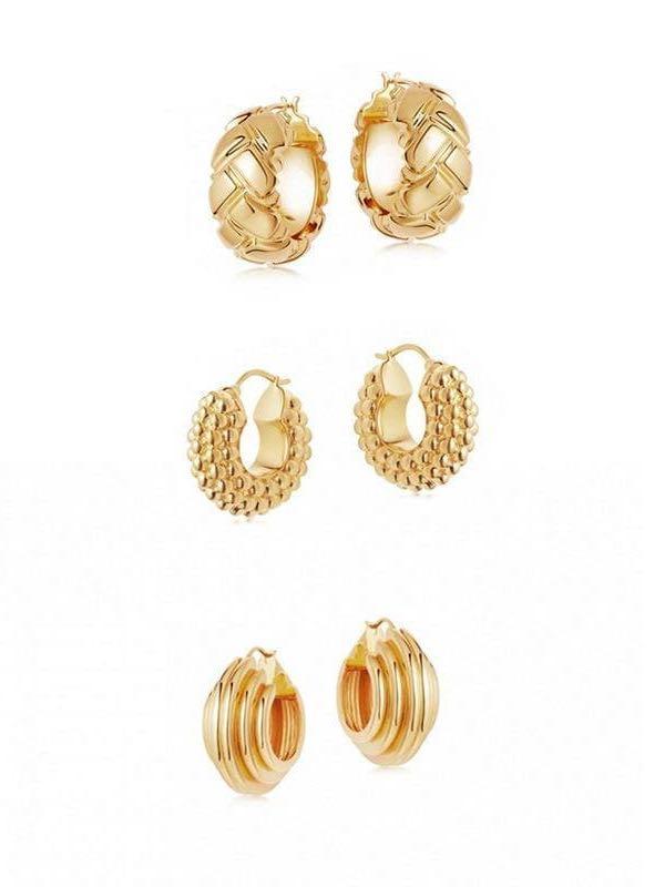Women's hoop gold earrings - INS | Online Fashion Free Shipping Clothing, Dresses, Tops, Shoes