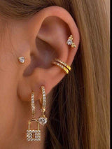 Women's hoop lock earrings - INS | Online Fashion Free Shipping Clothing, Dresses, Tops, Shoes