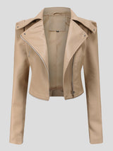Women's Jackets Detachable Hem Long Sleeve Fashion Leather Jacket - Coats & Jackets - INS | Online Fashion Free Shipping Clothing, Dresses, Tops, Shoes - 28/10/2021 - Coats & Jackets - color-apricot
