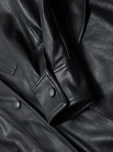 Women's Jackets Loose Retro Pocket Belt PU Leather Jacket - Coats & Jackets - INS | Online Fashion Free Shipping Clothing, Dresses, Tops, Shoes - 29/11/2021 - Coats & Jackets - color-black