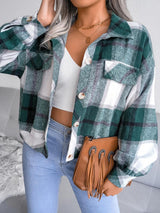 Women's Jackets Plaid Lantern Long Sleeve Woolen Jacket - Coats & Jackets - INS | Online Fashion Free Shipping Clothing, Dresses, Tops, Shoes - 03/11/2021 - 30-40 - Coats & Jackets