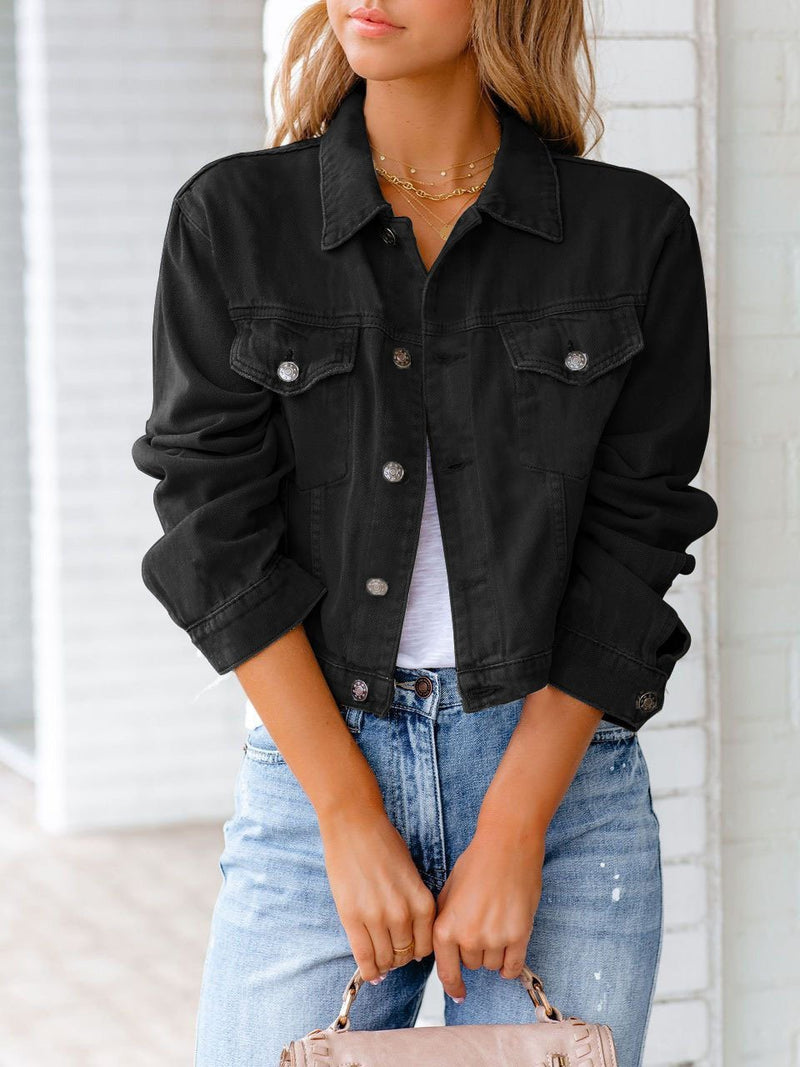Women's Jackets Pocket Long Sleeve Denim Jacket - Coats & Jackets - INS | Online Fashion Free Shipping Clothing, Dresses, Tops, Shoes - 12/08/2021 - 30-40 - Coats & Jackets