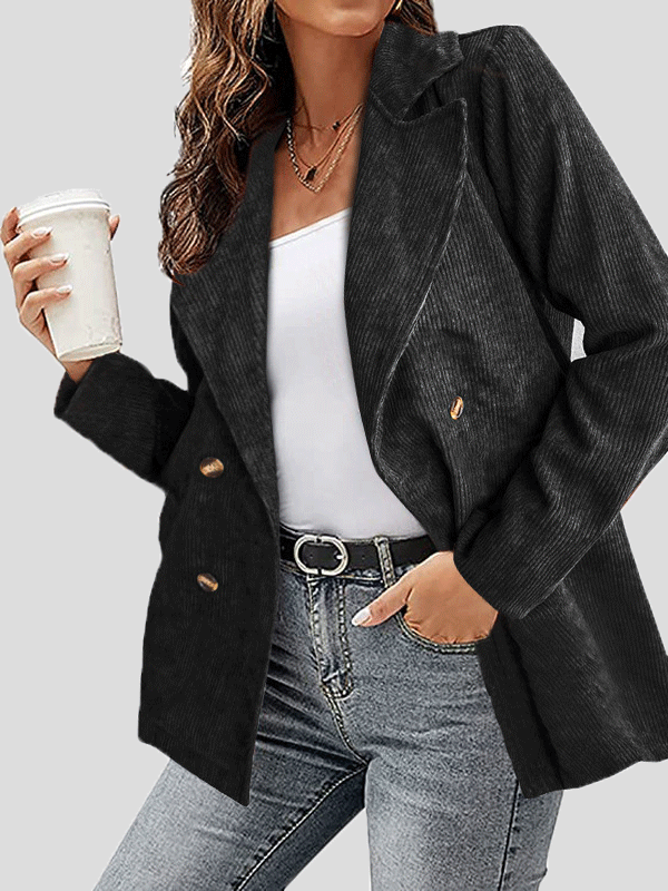 Women's Jackets Solid Corduroy Lapel Button Long Sleeve Jacket - Coats & Jackets - INS | Online Fashion Free Shipping Clothing, Dresses, Tops, Shoes - 20-30 - 23/10/2021 - Coats & Jackets