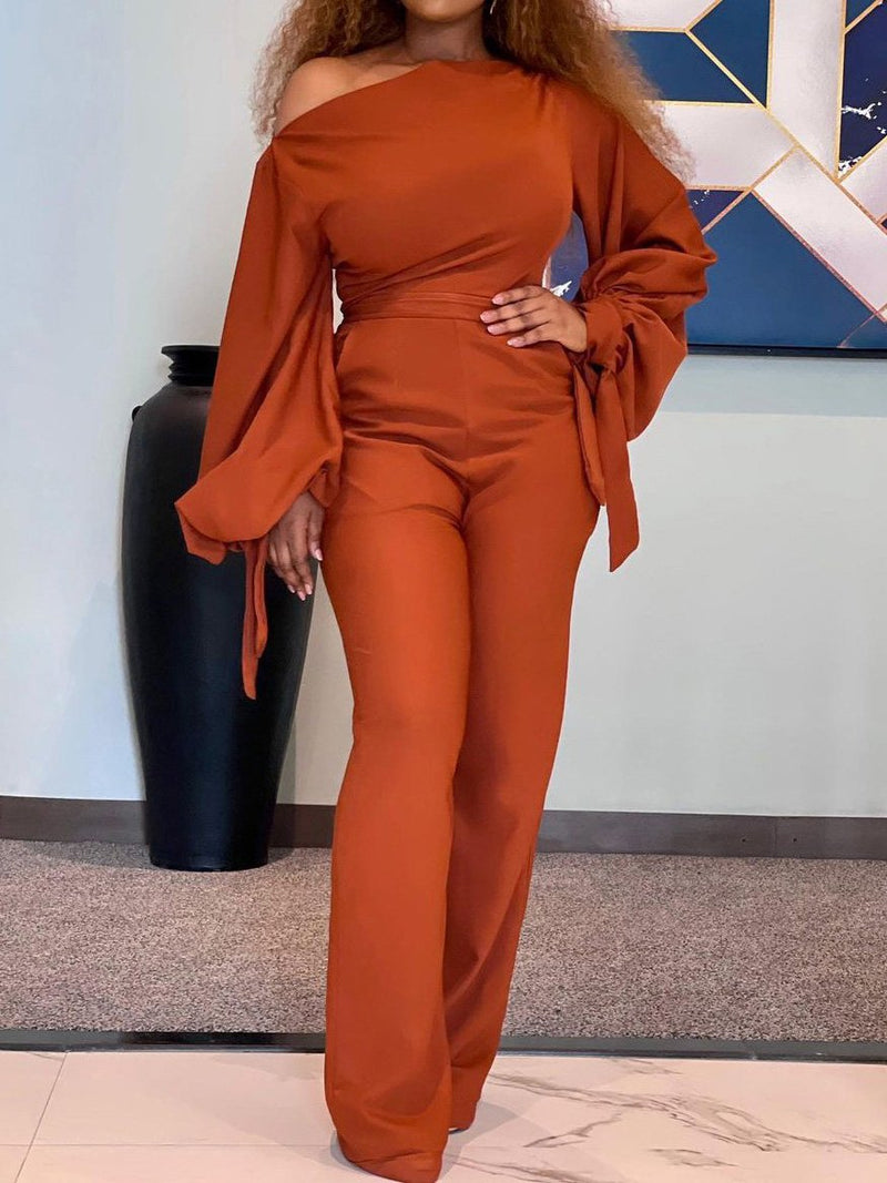 Women's Jumpsuits Casual Off-Shoulder High-Waisted Wide-Leg Jumpsuit - Jumpsuits & Rompers - INS | Online Fashion Free Shipping Clothing, Dresses, Tops, Shoes - 25/08/2021 - 30-40 - Bottom