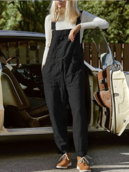 Women's Jumpsuits Casual Pocket Belted Adjustable Jumpsuit - Jumpsuits & Rompers - Instastyled | Online Fashion Free Shipping Clothing, Dresses, Tops, Shoes - 20/12/2021 - 30-40 - Bottoms