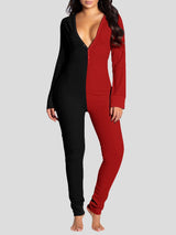 Women's Jumpsuits Deep V-Neck Button-Style Functional Long Sleeve Jumpsuit - Jumpsuits & Rompers - Instastyled | Online Fashion Free Shipping Clothing, Dresses, Tops, Shoes - 24/12/2021 - 30-40 - Bottoms