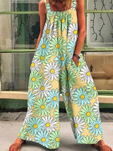 Women's Jumpsuits Fashion Printed Loose Strap Wide-Leg Jumpsuits - Jumpsuits & Rompers - INS | Online Fashion Free Shipping Clothing, Dresses, Tops, Shoes - 10/08/2021 - 20-30 - Bottom