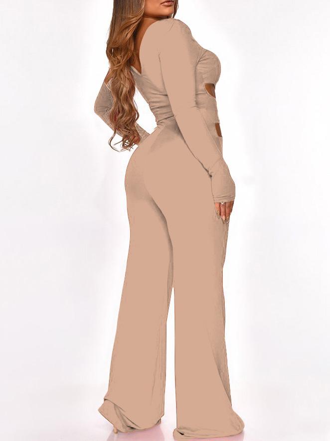 Women's Jumpsuits Long Sleeve Cut-Waist Skinny Jumpsuit - Jumpsuits & Rompers - INS | Online Fashion Free Shipping Clothing, Dresses, Tops, Shoes - 02/09/2021 - 30-40 - Bottom