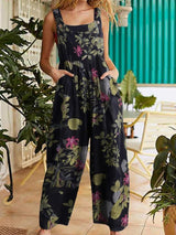 Women's Jumpsuits Printed Button Suspender Jumpsuit - Jumpsuits & Rompers - INS | Online Fashion Free Shipping Clothing, Dresses, Tops, Shoes - 18/08/2021 - 20-30 - Bottom