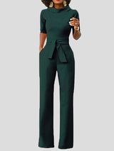 Women's Jumpsuits Solid Five-Point Sleeve Belted Wide-Leg Jumpsuit - Jumpsuits & Rompers - Instastyled | Online Fashion Free Shipping Clothing, Dresses, Tops, Shoes - 29/12/2021 - 40-50 - Bottoms