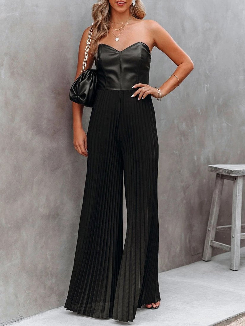 Women's Jumpsuits Tube Top High Waist Wide Leg Casual Jumpsuit - Jumpsuits & Rompers - INS | Online Fashion Free Shipping Clothing, Dresses, Tops, Shoes - 20/10/2021 - 30-40 - Bottom