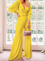 Women's Jumpsuits V-Neck Long Sleeve High Waist Fashion Jumpsuit - Jumpsuits & Rompers - INS | Online Fashion Free Shipping Clothing, Dresses, Tops, Shoes - 30-40 - 30/08/2021 - Bottom