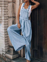 Women's Jumpsuits Wide-Leg Leisure Vacation Denim Jumpsuit - Jumpsuits & Rompers - INS | Online Fashion Free Shipping Clothing, Dresses, Tops, Shoes - 19/08/2021 - Bottom - Category_Jumpsuits & Rompers