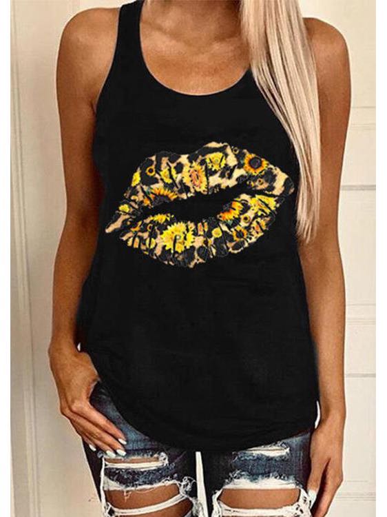 Women's Lip Prints Vest - INS | Online Fashion Free Shipping Clothing, Dresses, Tops, Shoes