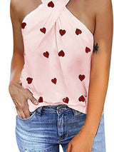 Women's Love Print Sleeveless Summer Tops - Tank Tops - INS | Online Fashion Free Shipping Clothing, Dresses, Tops, Shoes - 19/05/2021 - Color_Pink - Color_White