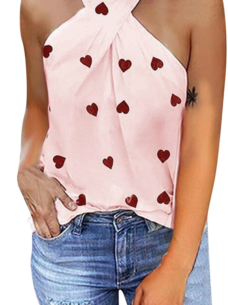 Women's Love Print Sleeveless Summer Tops - Tank Tops - INS | Online Fashion Free Shipping Clothing, Dresses, Tops, Shoes - 19/05/2021 - Color_Pink - Color_White